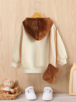 Plush Cute Bear Embroidery Hoodie