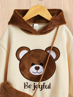 Plush Cute Bear Embroidery Hoodie