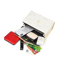 Fashionable Women Flip Clutch with Metal Chain and Tassel Pendant