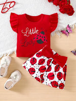 Ladybug Shorts Set