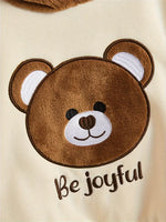 Plush Cute Bear Embroidery Hoodie