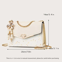 Fashionable Women Flip Clutch with Metal Chain and Tassel Pendant