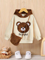 Plush Cute Bear Embroidery Hoodie