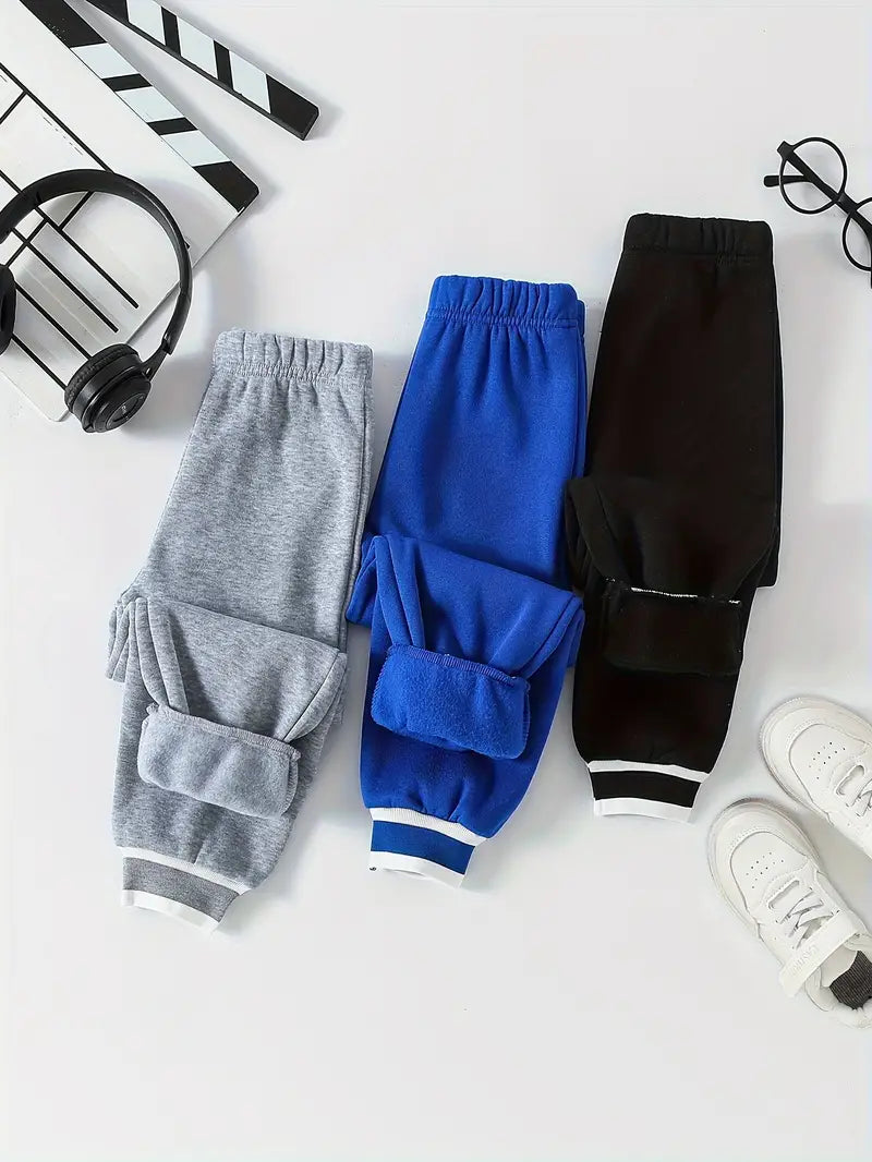 Phoenix Letter Print Joggers Warm Fleece-Lined Sweatpants