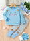 Embroidered Cat Fleece-Lined Hoodie Set