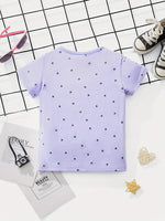 Kids' Cotton Short Sleeve T-Shirt With Cute Dinosaur Print