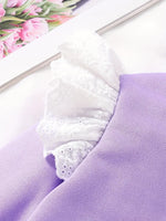3D Flower Sweatshirt with Lace Sleeves