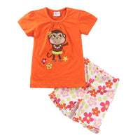 Girls' Embroidered Monkey Outfit