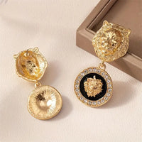 Pair Of Drop Earrings Sparkling Inlaid Rhinestone