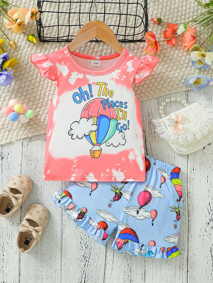 Air Balloon Print 2 piece outfit