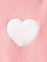 Cozy Knit Top with Heart Long Sleeve Soft Blouse