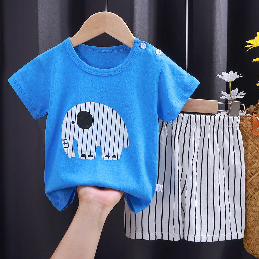 Summer Kids Short Sleeve+Shorts Boy Fashion Clothing Set Baby Girls Lovely Outfits Dresses