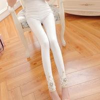 Women's Heavy Industry Large-particle Rhinestone Beaded Elastic Slim Leggings