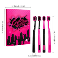 Black & Pink Soft Hair Toothbrush Set