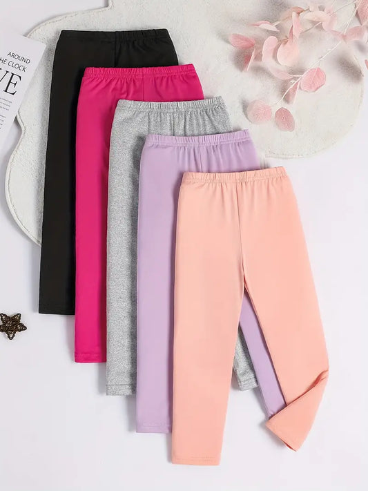 Stretchy Fit Solid Colored Pants for Girls