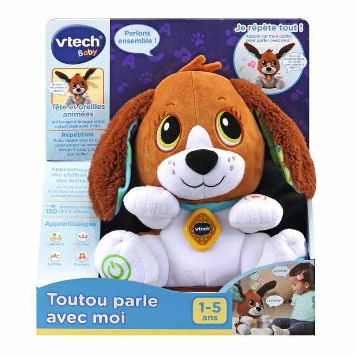 Soft toy with sounds Vtech Baby Doggie Talks With Me FR Multicolour (1