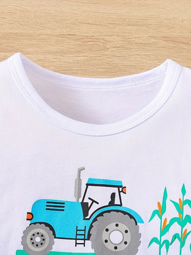 Boys Tractors Print Set