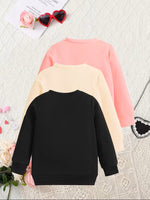 Bowknot Bunny Cartoon Print Long Sleeve Sweatshirt