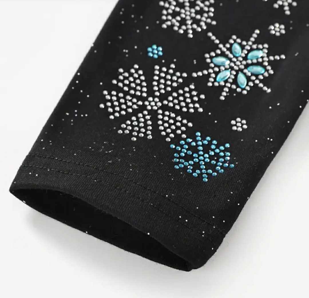 Snowflake adorable rhinestone leggings