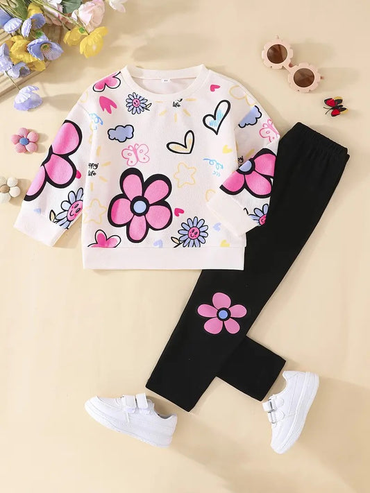 Cute Pink Flower 2 Piece set