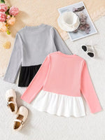 Cozy Knit Top with Heart Long Sleeve Soft Blouse