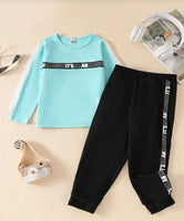 Sky Blue Long Sleeve Boys Two Piece Outfit