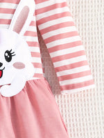 Cute Rabbit Patched Long Sleeve Dress