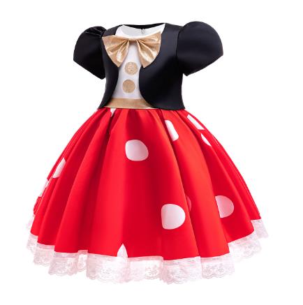 Children&#39;s Christmas COS costume Mickey Minnie performance dress cosplay girl short-sleeved princess dress