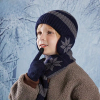 Light and warm set for Boys And Girls ear hat scarf and glove