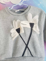 Adorable 2d Flower Fleece Sweater for Girls