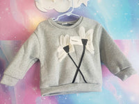 Adorable 2d Flower Fleece Sweater for Girls