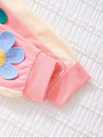 Adorable 3D Floral Decor Two-Piece Outfit