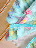 Hooded Plush Jacket with & Rainbow Print