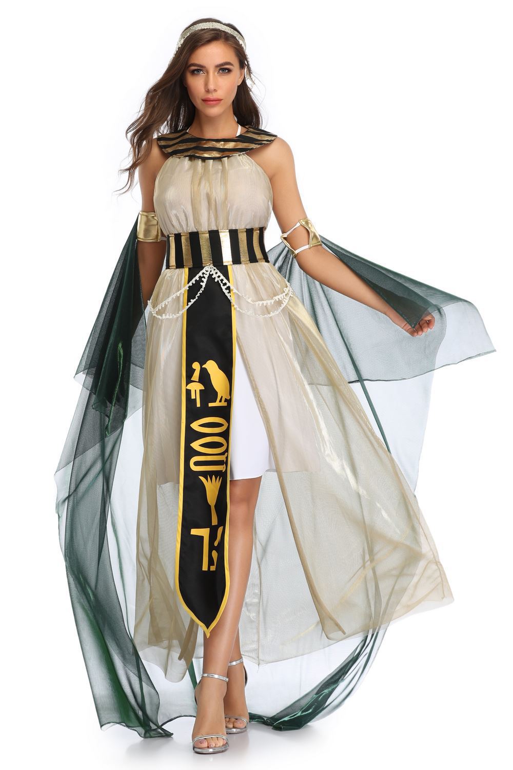 Halloween Costume Cosplay Egyptian Pharaoh Cleopatra Greek Goddess Stage Opera Show Performance Gown