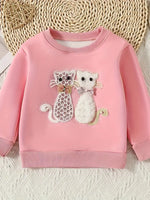 Kitty Crew Neck Warm Sweatshirt