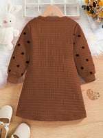 Cute Rabbit Bow Round Neck Long-Sleeved Dress