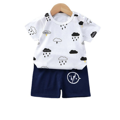 Summer Kids Short Sleeve+Shorts Boy Fashion Clothing Set Baby Girls Lovely Outfits Dresses