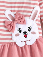 Cute Rabbit Patched Long Sleeve Dress