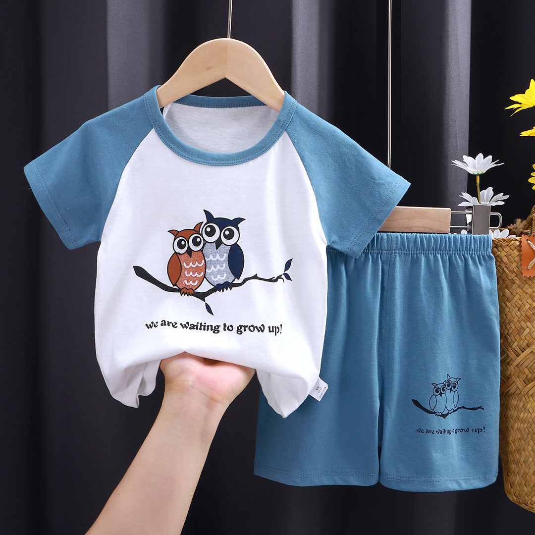 Summer Kids Short Sleeve+Shorts Boy Fashion Clothing Set Baby Girls Lovely Outfits Dresses