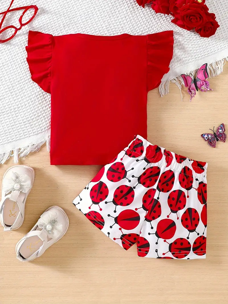 Ladybug Shorts Set