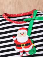 Christmas Set Girls Striped Santa Claus Set