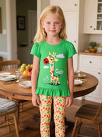 Cute Giraffe Print 2 Piece Set