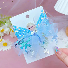 Elsa Princess Bow Tie Hair Clip