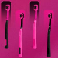 Black & Pink Soft Hair Toothbrush Set
