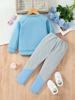Embroidered Cat Fleece-Lined Hoodie Set