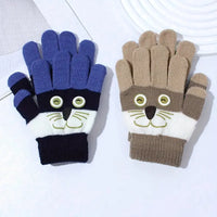 2-4Y Cute Knitted Gloves with Doggy Mustache