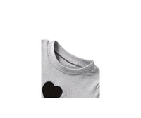 Cozy Knit Top with Heart Long Sleeve Soft Blouse