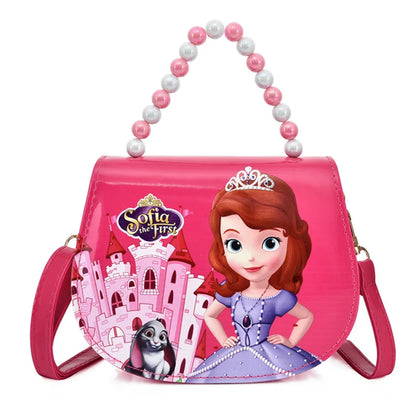 Disney Princess frozen Sofia pearl handle PU Cute fashion Leather