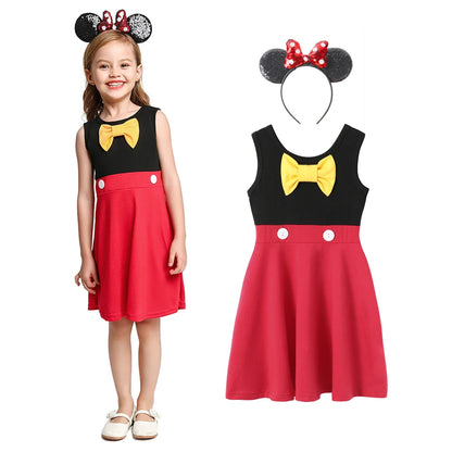 Girls Princess Dress Mickey Mouse Frozen Elsa Cosplay Halloween