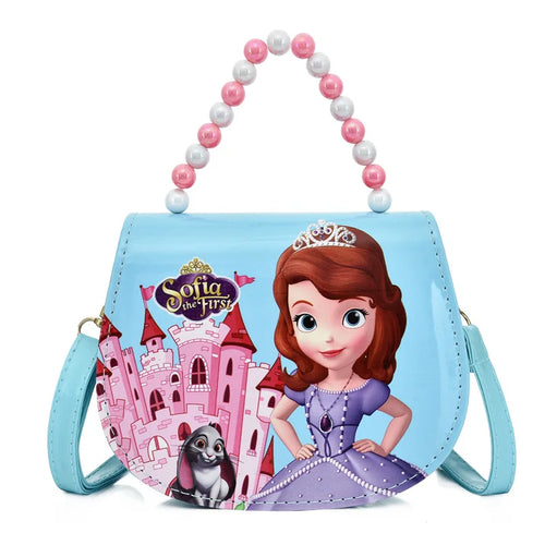 Disney Princess frozen Sofia pearl handle PU Cute fashion Leather